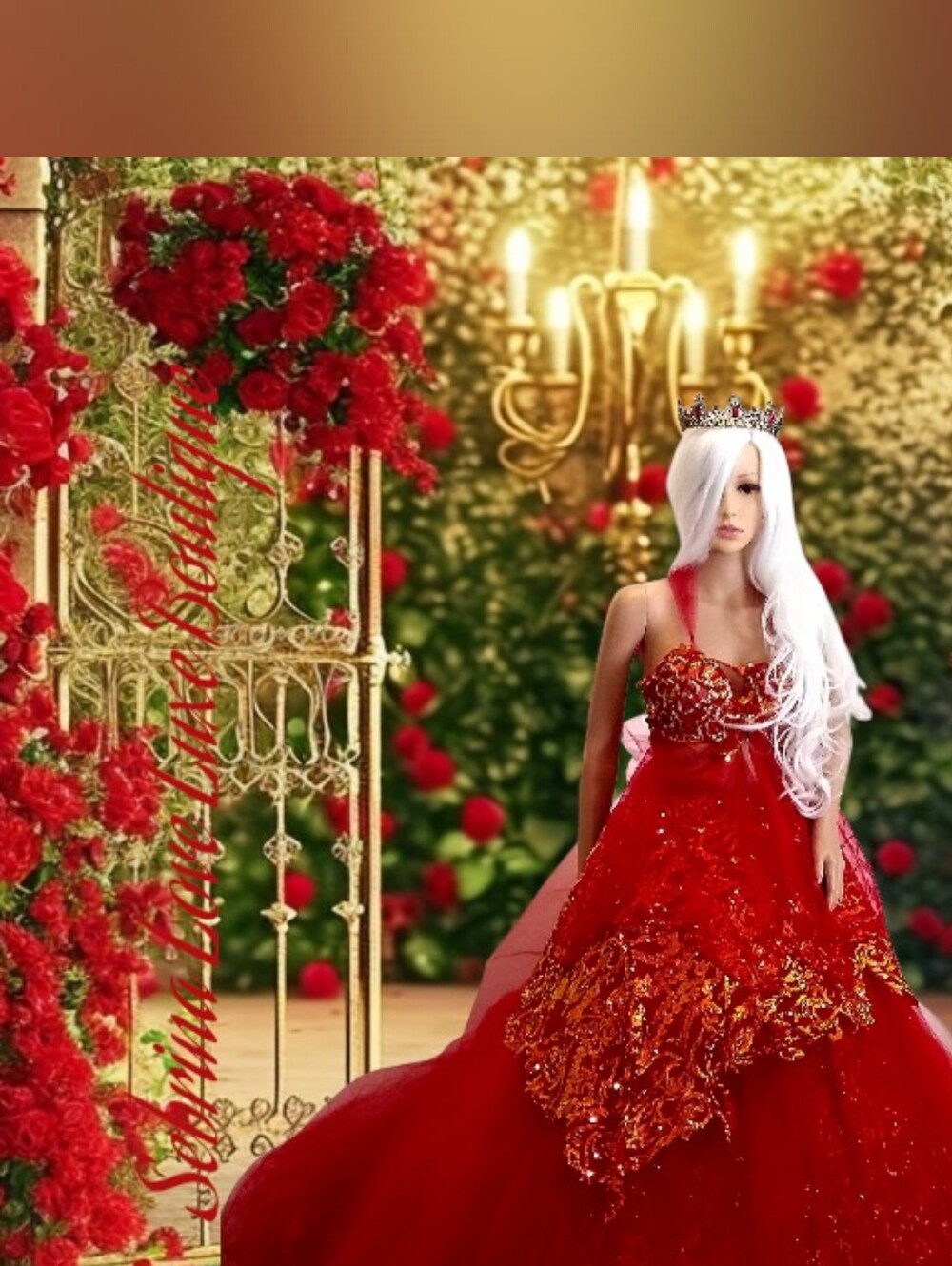 "SHYLOH" Red & Gold Wedding Ballgown Set